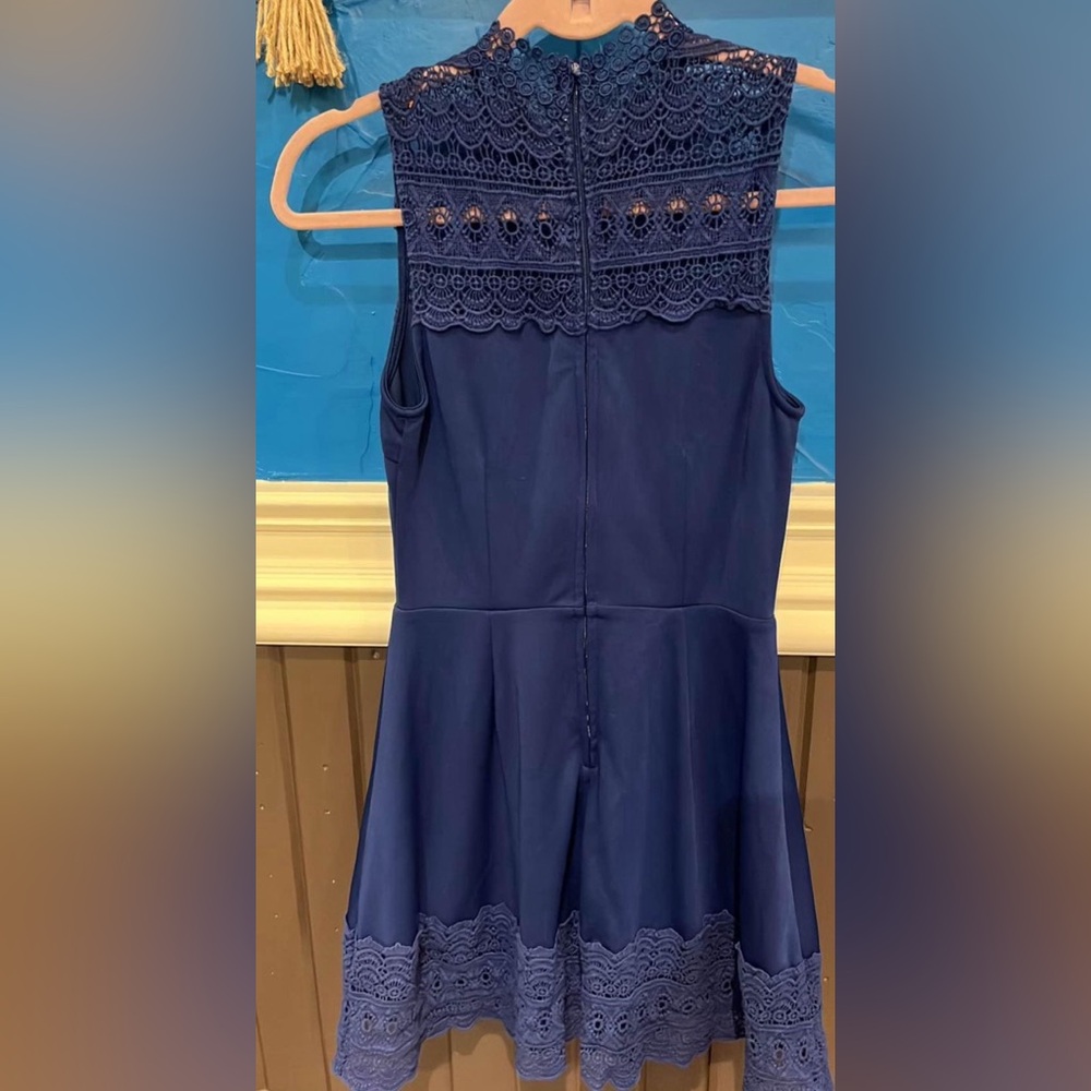 Francesca ‘Kady’ Royal Blue Dress XS Lace Trim - Picture 7 of 8